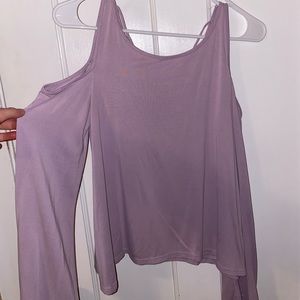 Women’s Purple Cold-Shoulder Blouse